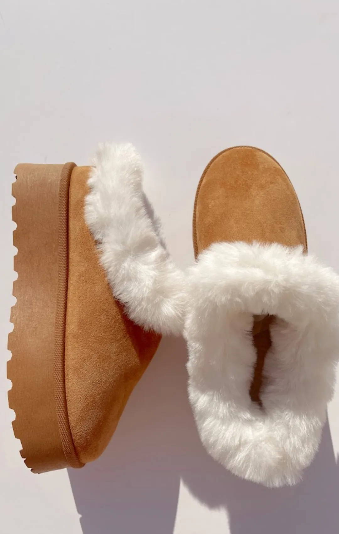 Chunky Fur Platform Slippers