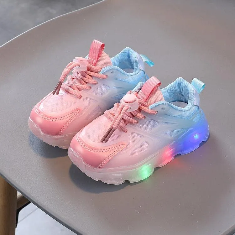 Colorful LED Light-Up Mesh Sneakers for Kids - Breathable and Comfortable Footwear