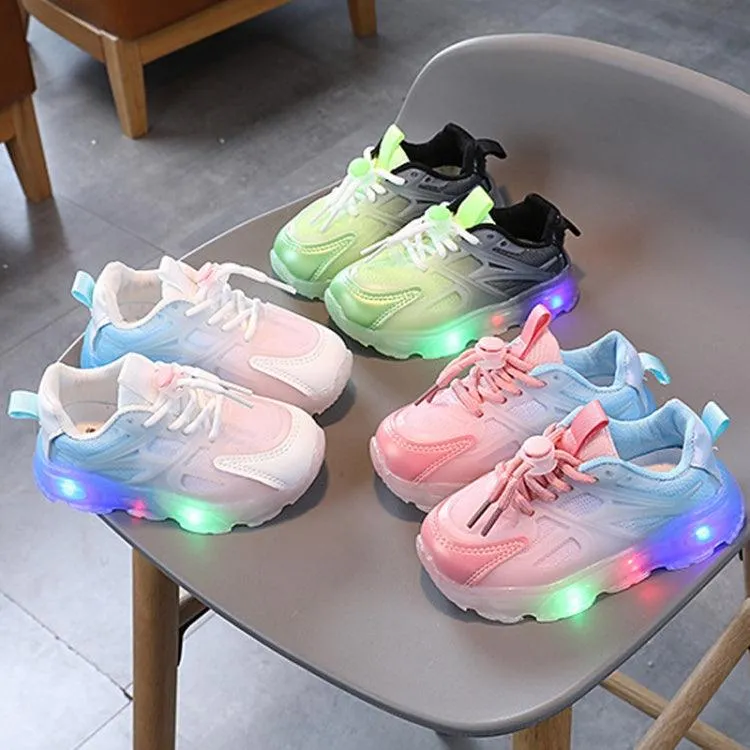 Colorful LED Light-Up Mesh Sneakers for Kids - Breathable and Comfortable Footwear