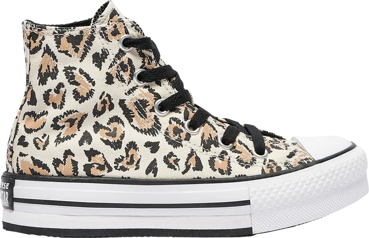 Converse Chuck Taylor All Star EVA Lift Platform High PS Leopard Sneakers, Brown