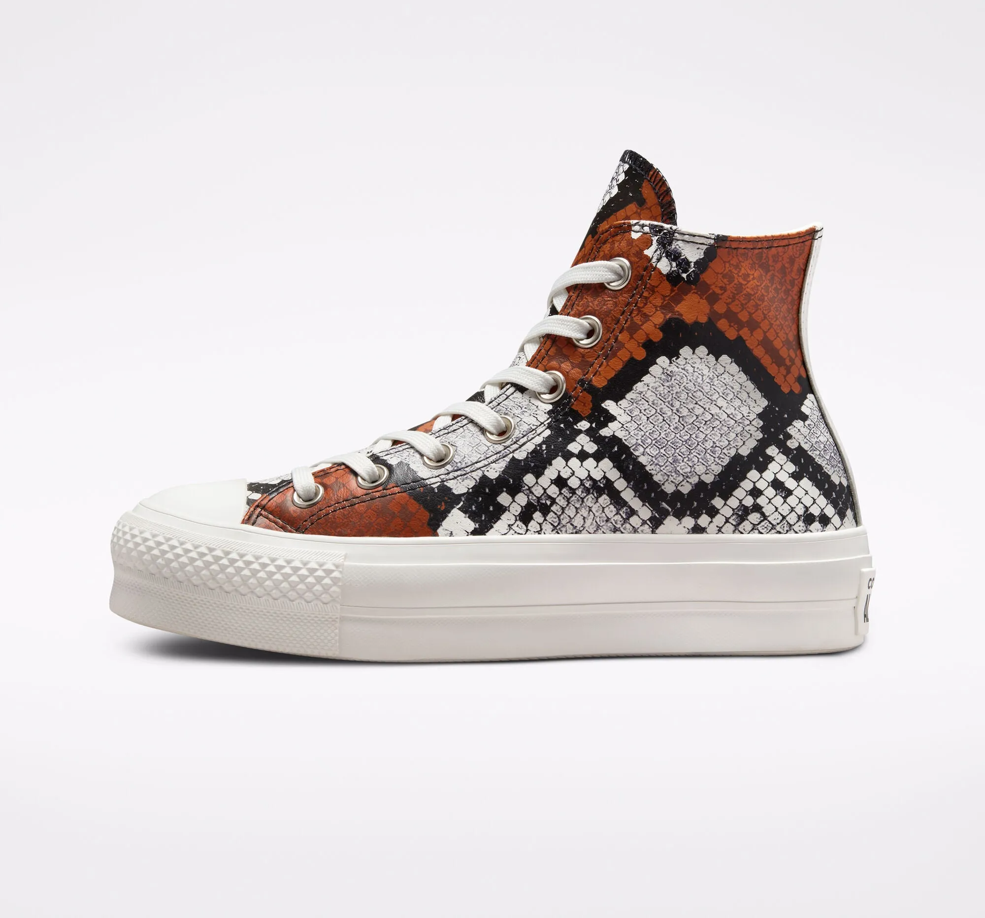 Converse scarpa sneakers da donna Chuck Taylor All Star Lift 573082C vintage bianco nero arancio