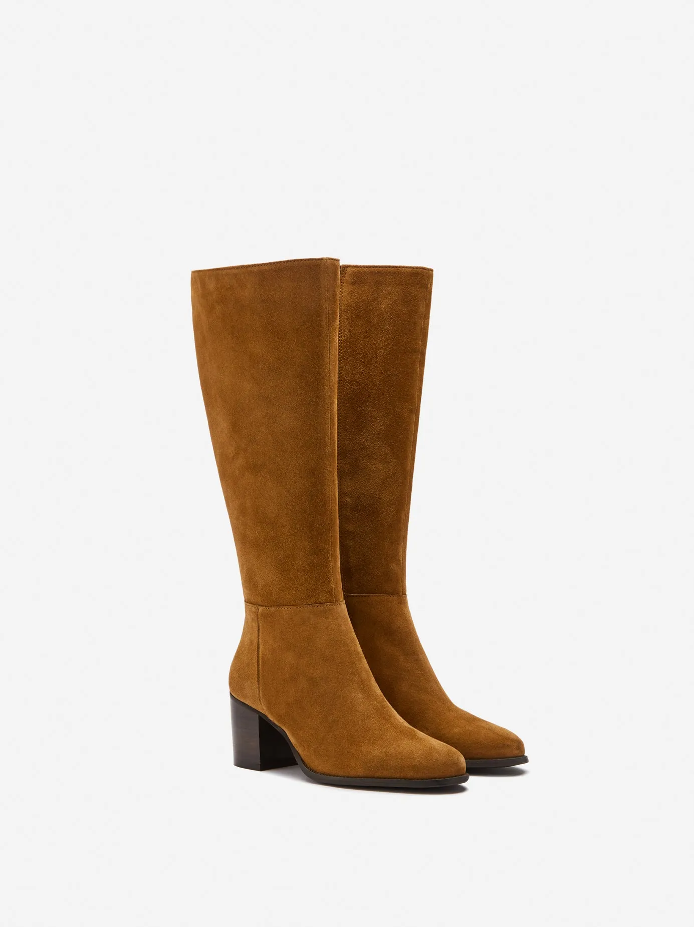 Dalia Standard Knee High Boots in Tan Suede