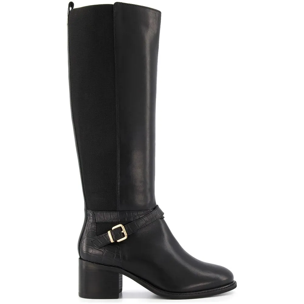 Dune Tildings Strap Detail High Leg Boot