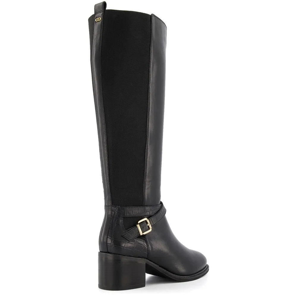 Dune Tildings Strap Detail High Leg Boot