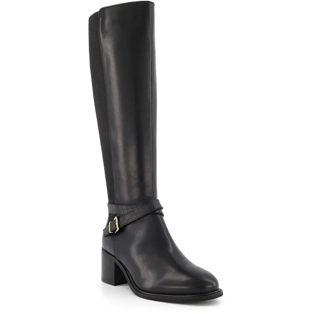 Dune Tildings Strap Detail High Leg Boot