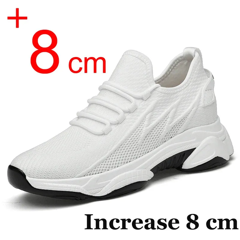 Elevator Sneakers AirMesh 6cm-10cm Height Boosting Platform Sport Breathable Skyscraper Shoes Make You Taller