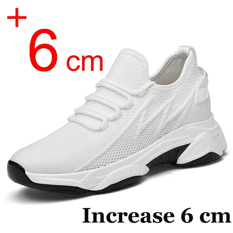 Elevator Sneakers AirMesh 6cm-10cm Height Boosting Platform Sport Breathable Skyscraper Shoes Make You Taller