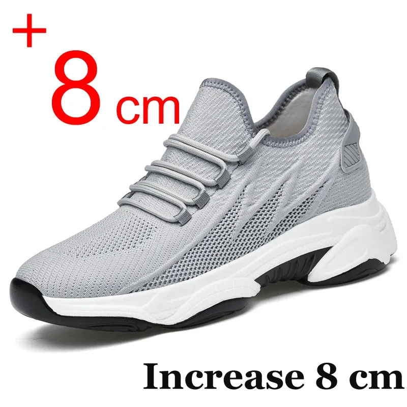 Elevator Sneakers AirMesh 6cm-10cm Height Boosting Platform Sport Breathable Skyscraper Shoes Make You Taller