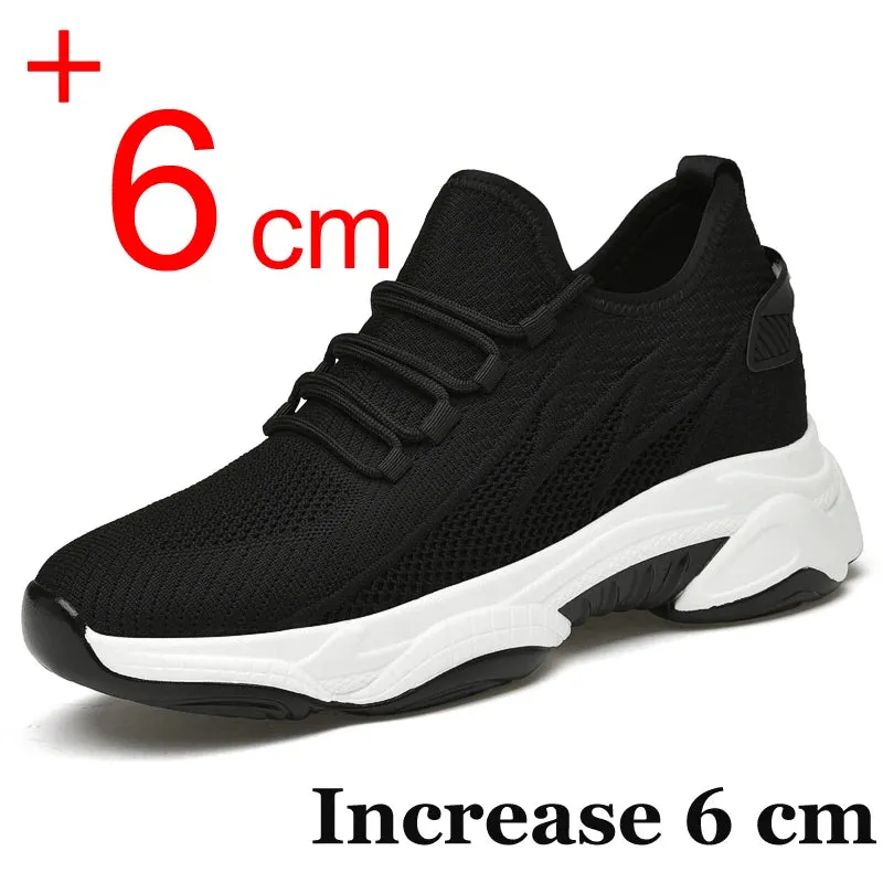 Elevator Sneakers AirMesh 6cm-10cm Height Boosting Platform Sport Breathable Skyscraper Shoes Make You Taller