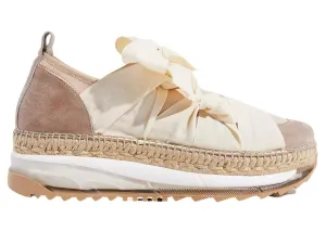 Free People: Chapmin Double Platform Espadrille Sneaker in Ivory