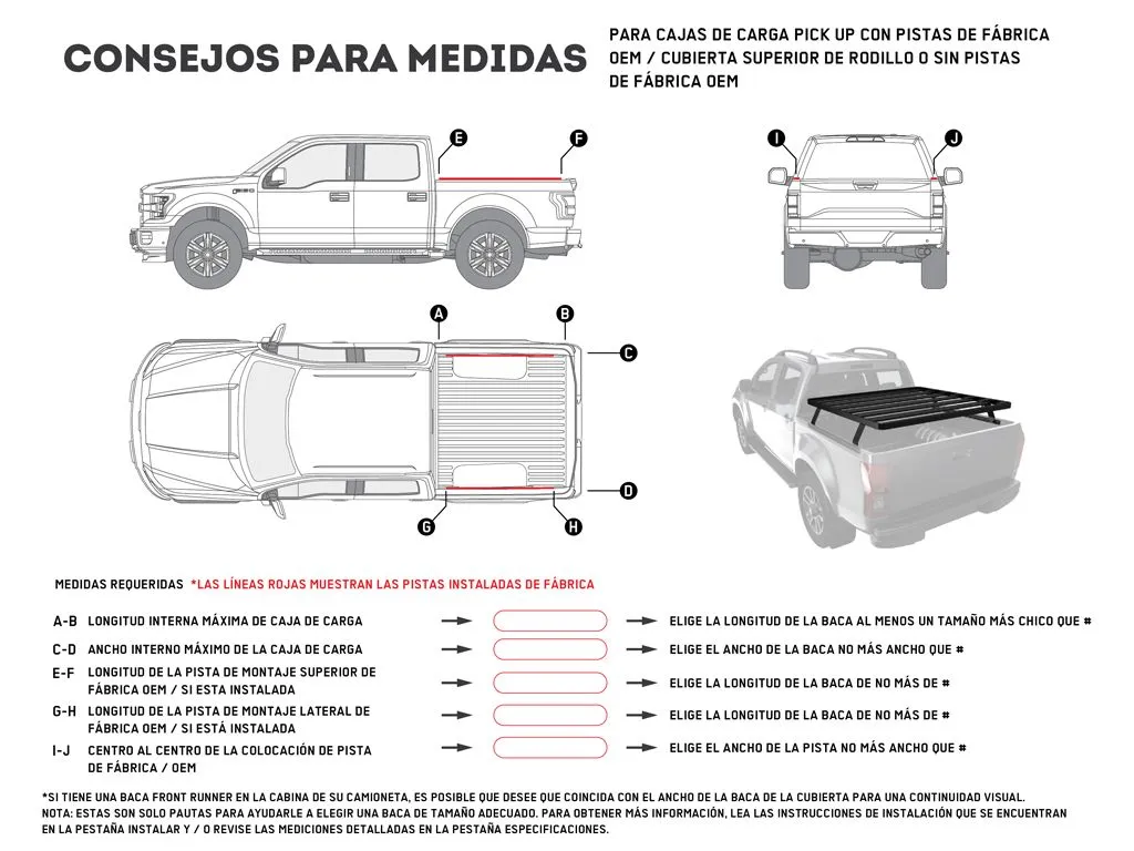 Front Runner Pickup Truck Slimline II Load Bed Rack Kit / 1255(W) x 1560(L)