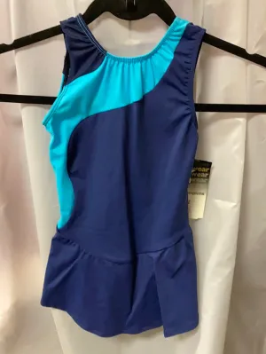 GK Blue & Teal Child Girls Medium Skating Dress SK1157