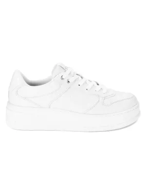 Guess Logo Embossed Platform Sneakers, White