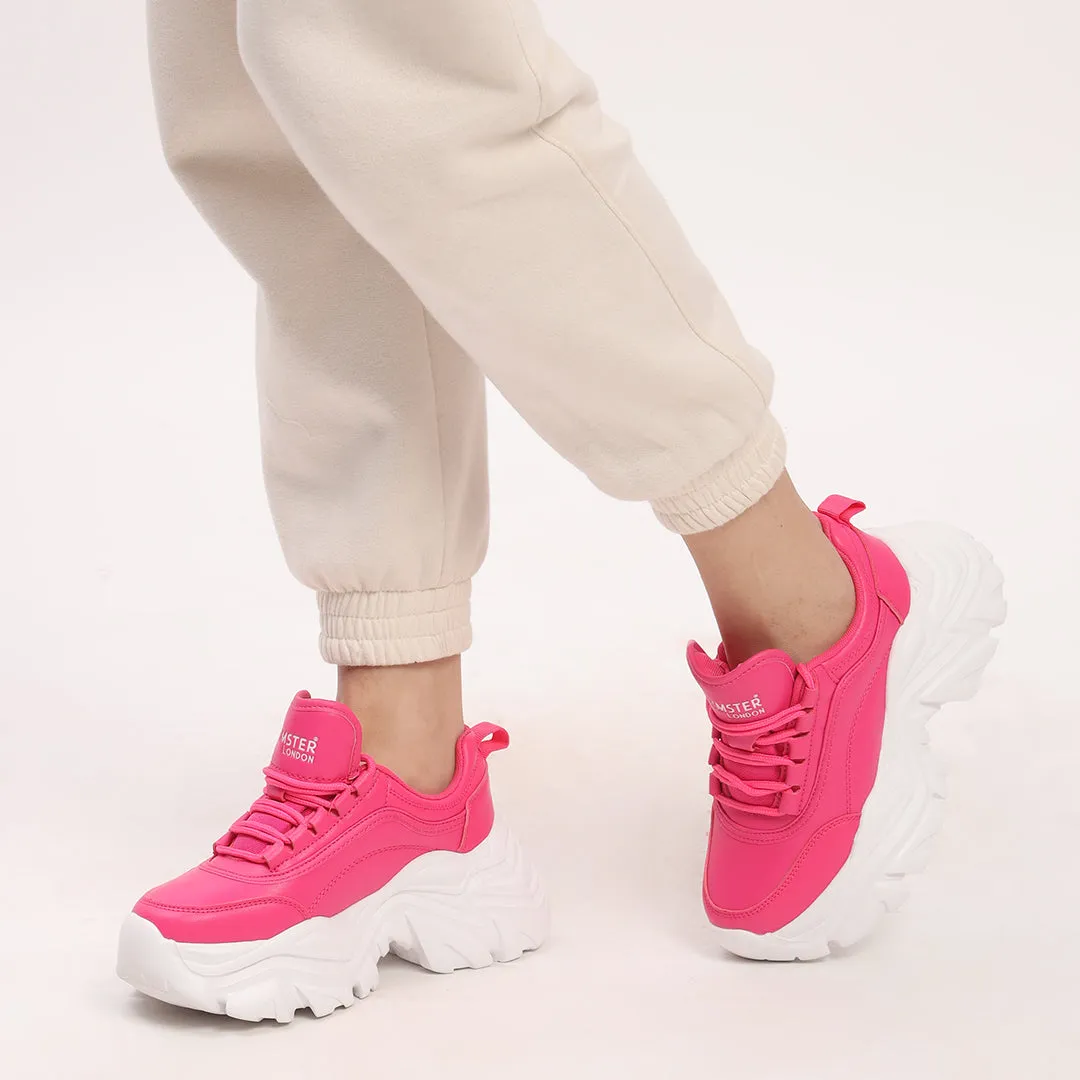 Hamster London Mousehole Hot Pink Party Sneakers