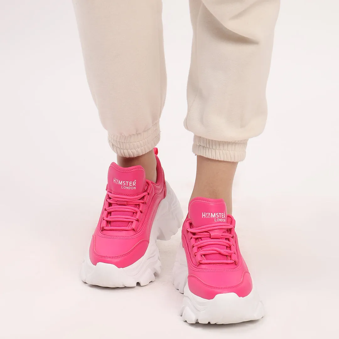 Hamster London Mousehole Hot Pink Party Sneakers