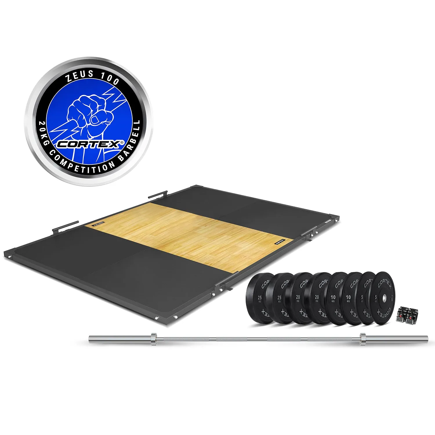 Heavy-Duty Weightlifting Platform & 230kg Bumper Plates Set