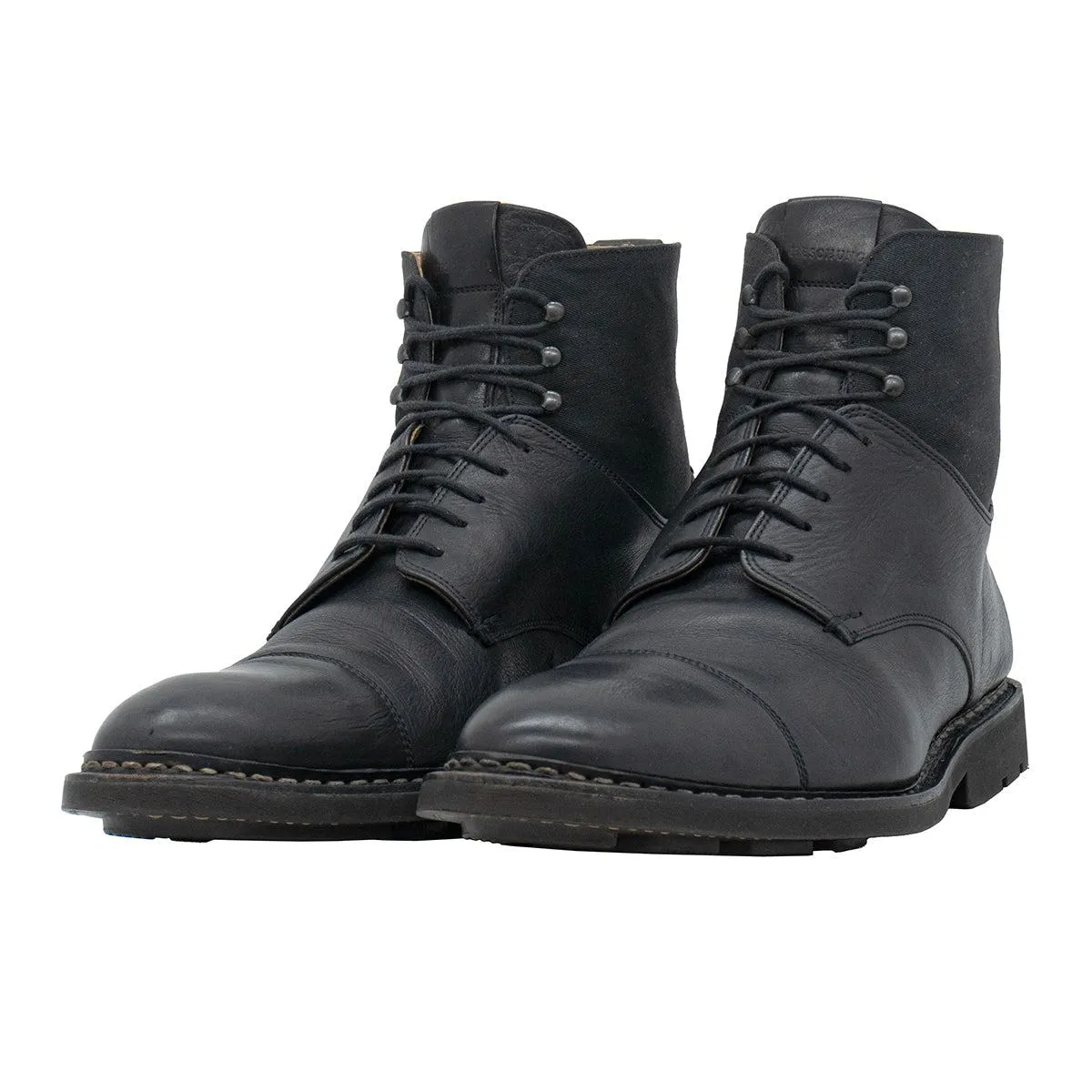 Heschung Cap Toe Ankle Boots Leather Black Colour For Men