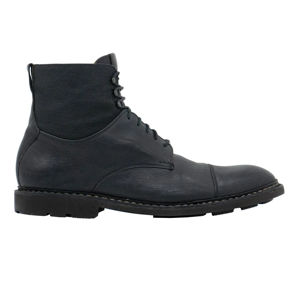 Heschung Cap Toe Ankle Boots Leather Black Colour For Men