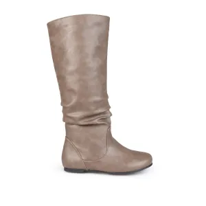 JAYNE KNEE HIGH BOOTS IN FAUX LEATHER