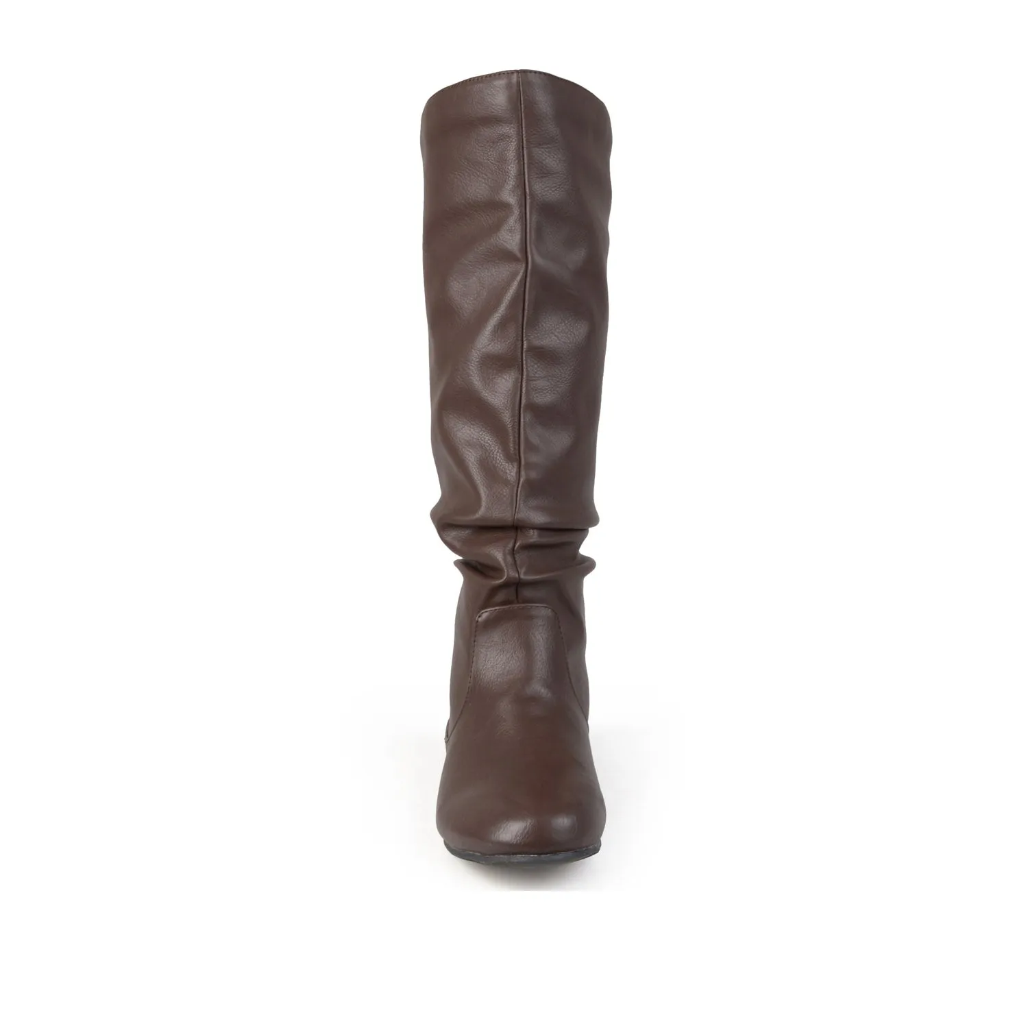 JAYNE KNEE HIGH BOOTS IN FAUX LEATHER