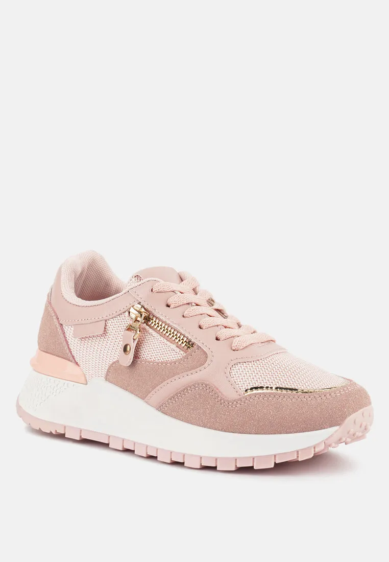 Juliette Chain Detailing Lace Up Sneakers