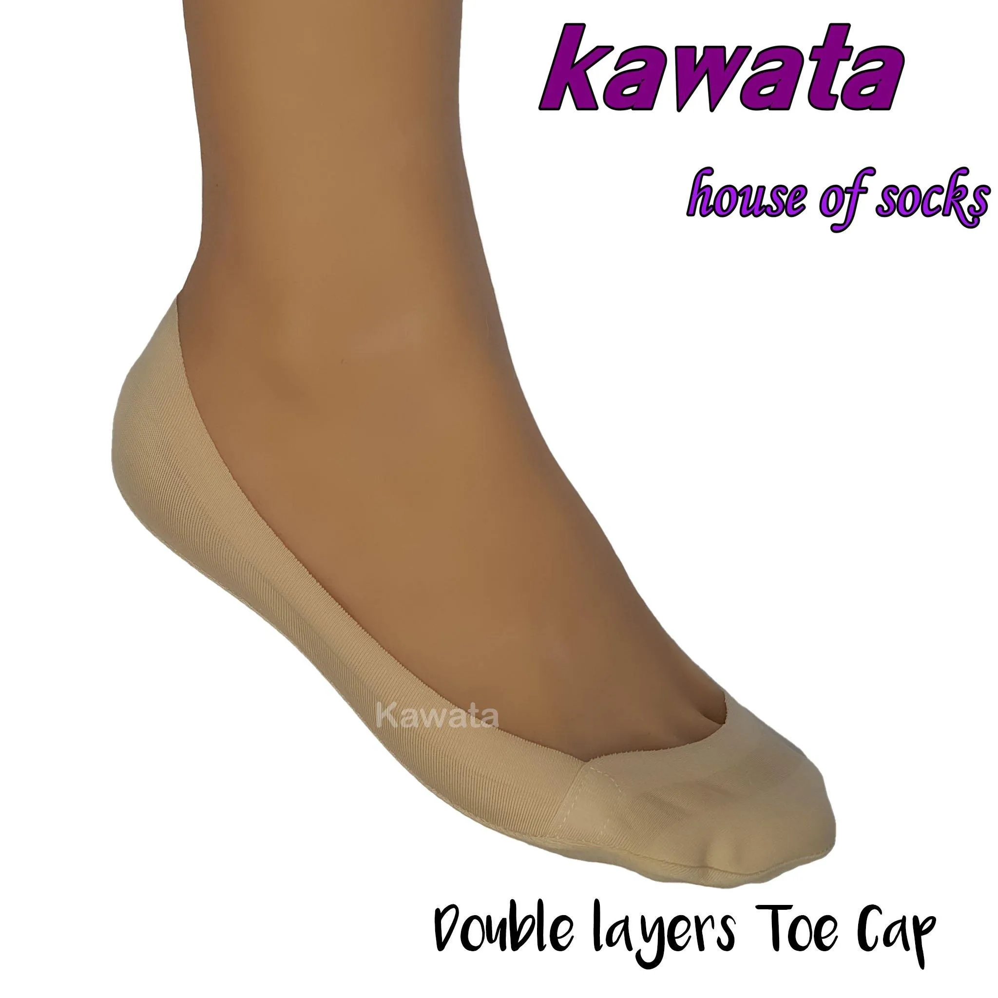 Kawata Double Layer Matte Cotton No Show Socks / Low-Cut Anti-Slip