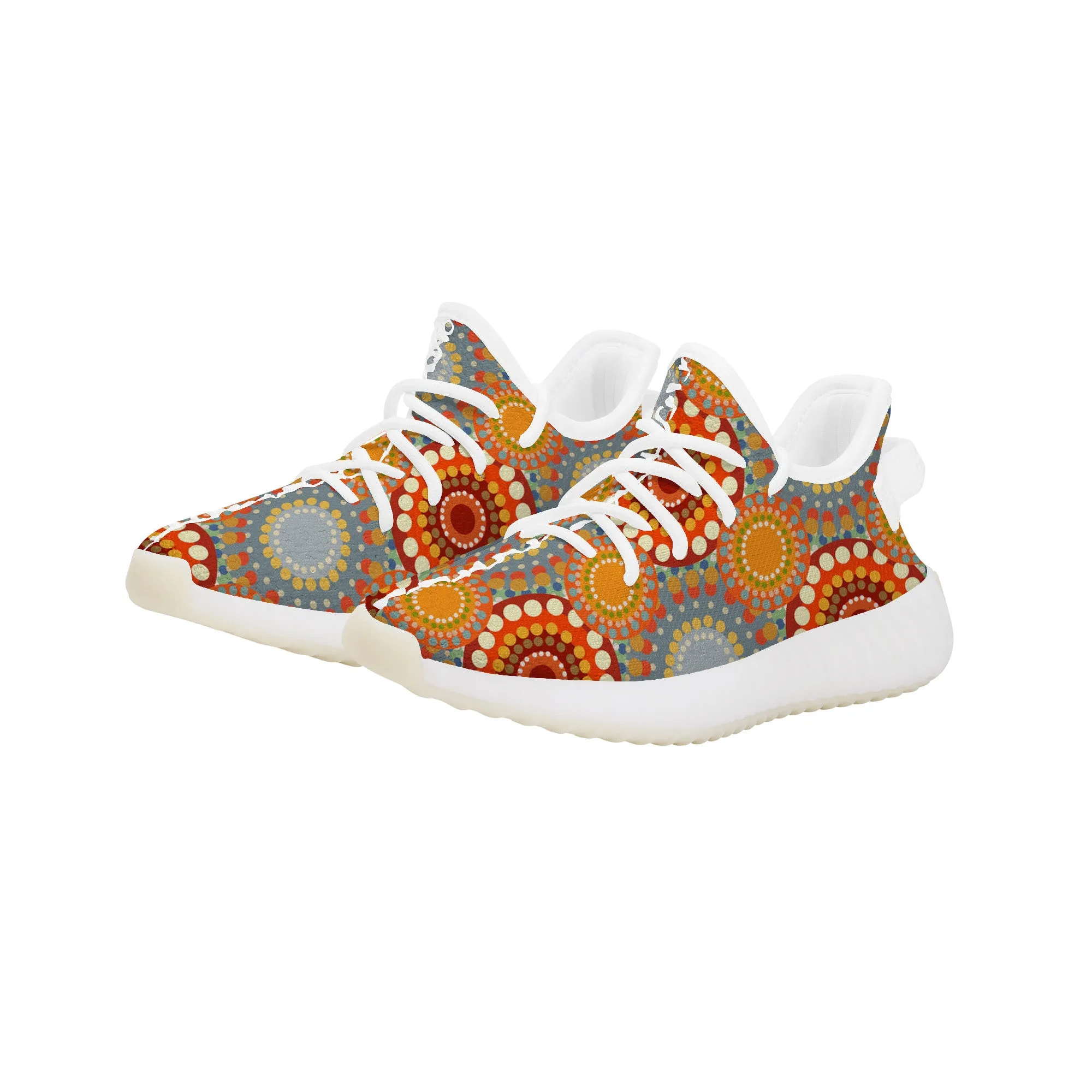 Kids Mesh Knit Sneaker - Orange