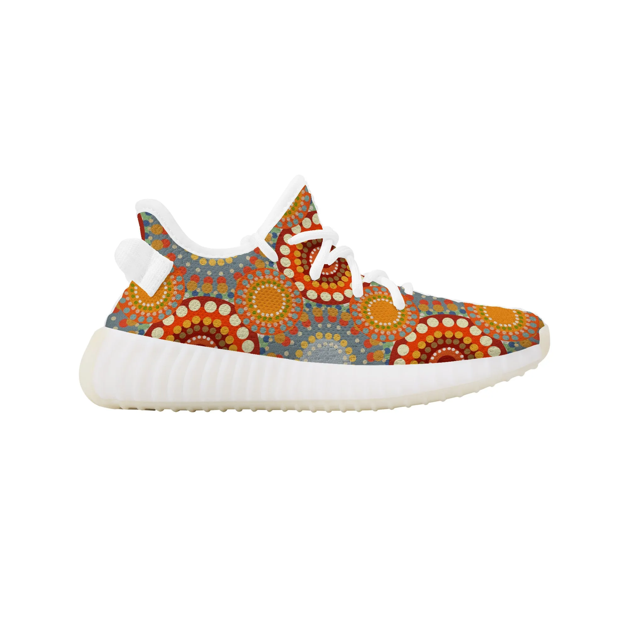 Kids Mesh Knit Sneaker - Orange