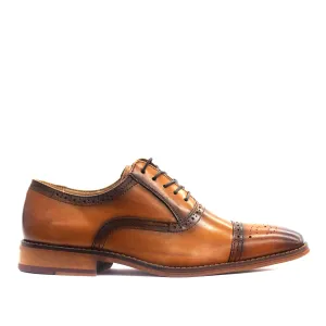 LA MILANO,CAP TOE-LACE UP-SHOES-A11873-COGNAC