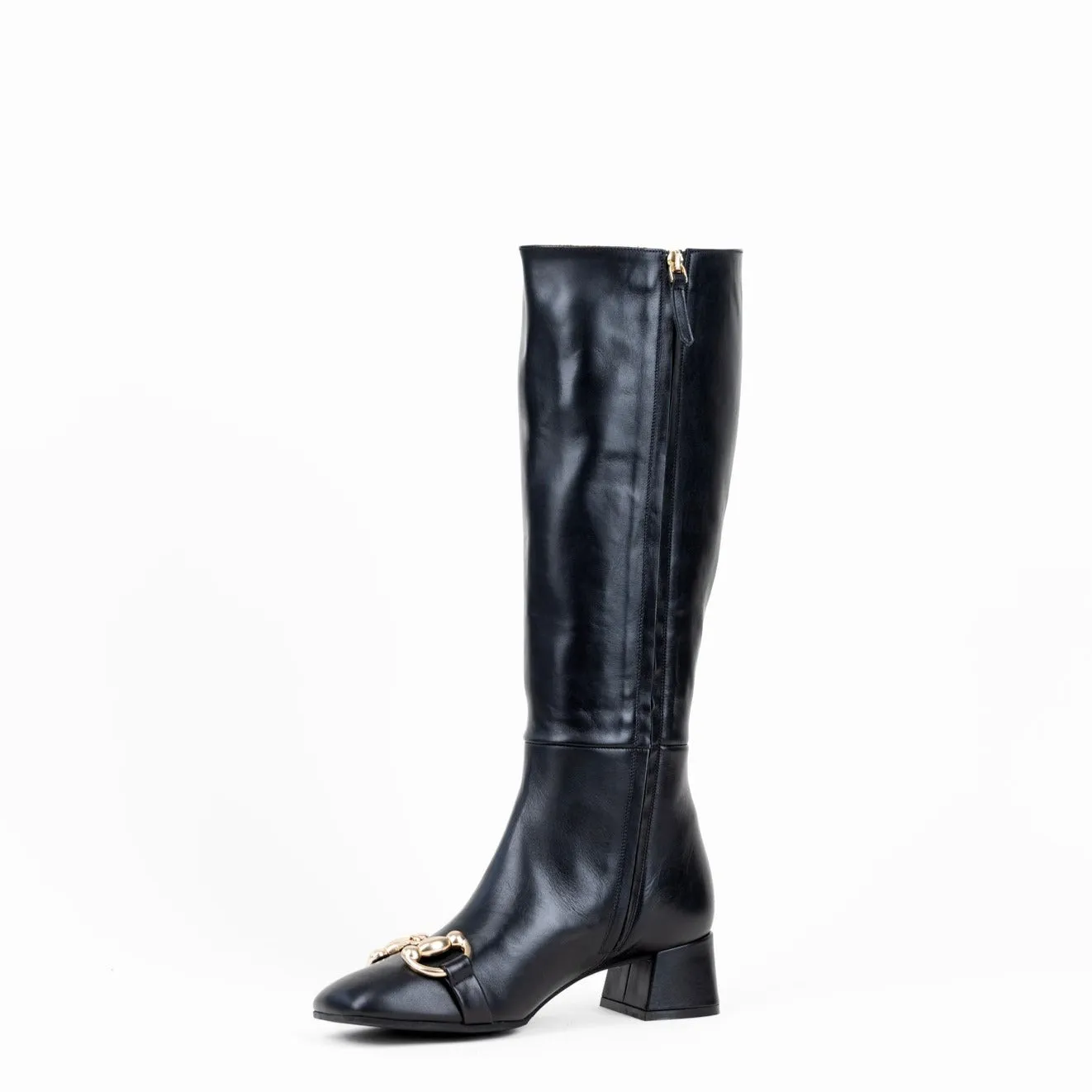 Laura Black Leather Boots