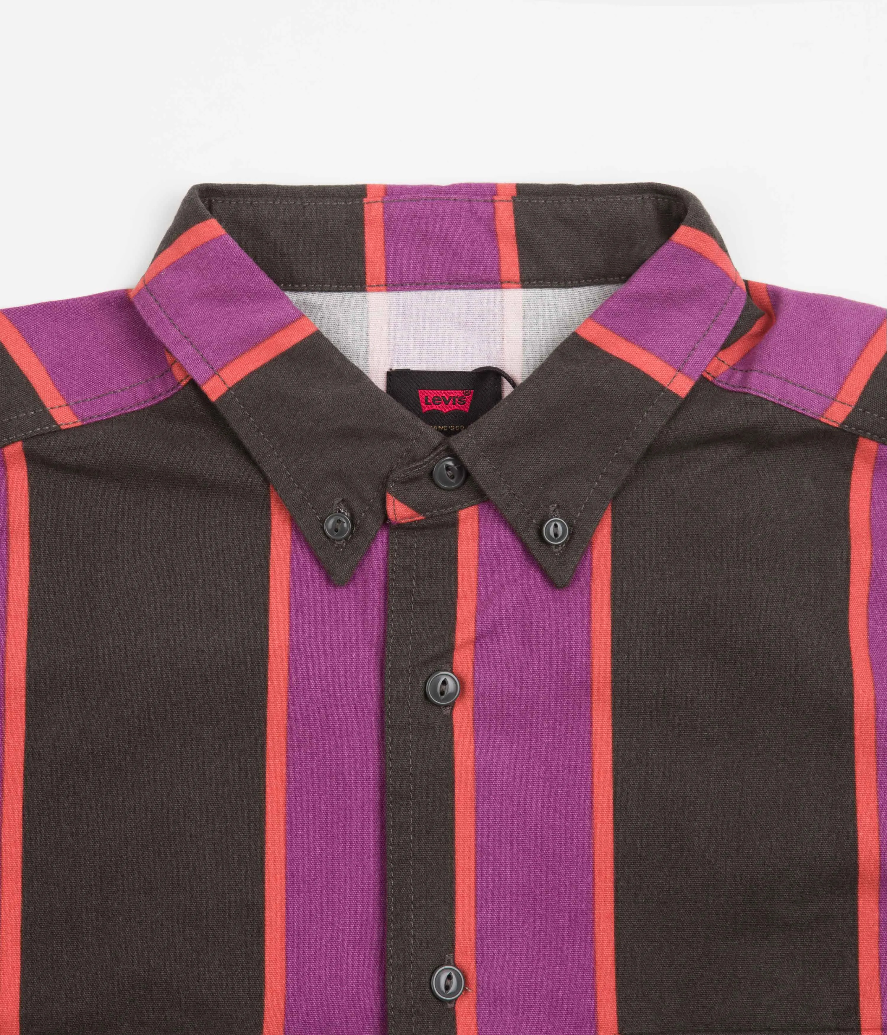 Levi's® Skate Woven Shirt - Vertical Stripe / Black / Purple / Red