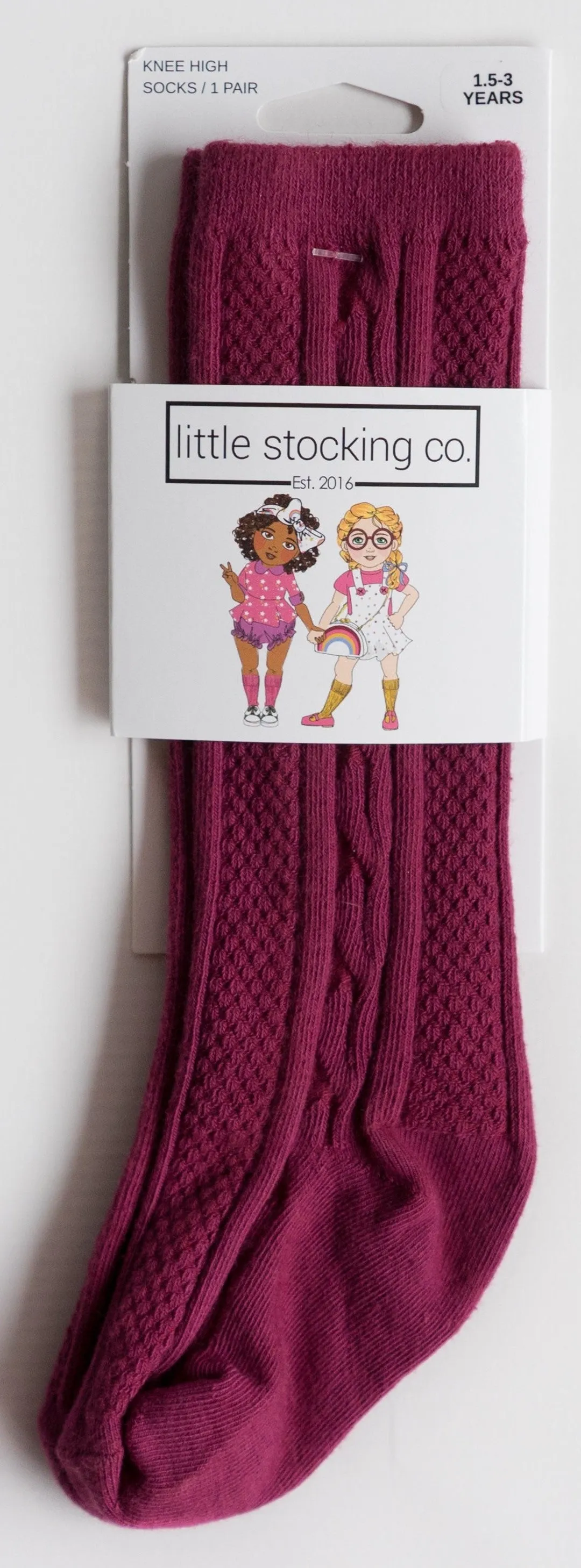 Little Stocking Co Knee High Socks - Maroon