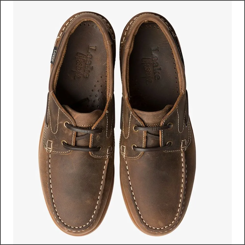 Loake Lymington Brown Oiled Nubuck Boat Shoe 9.5 Only/