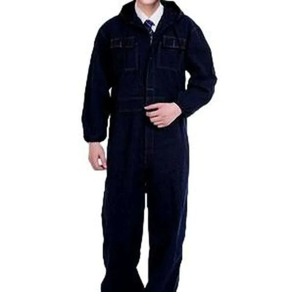 Loose fit men's denim jumpsuit