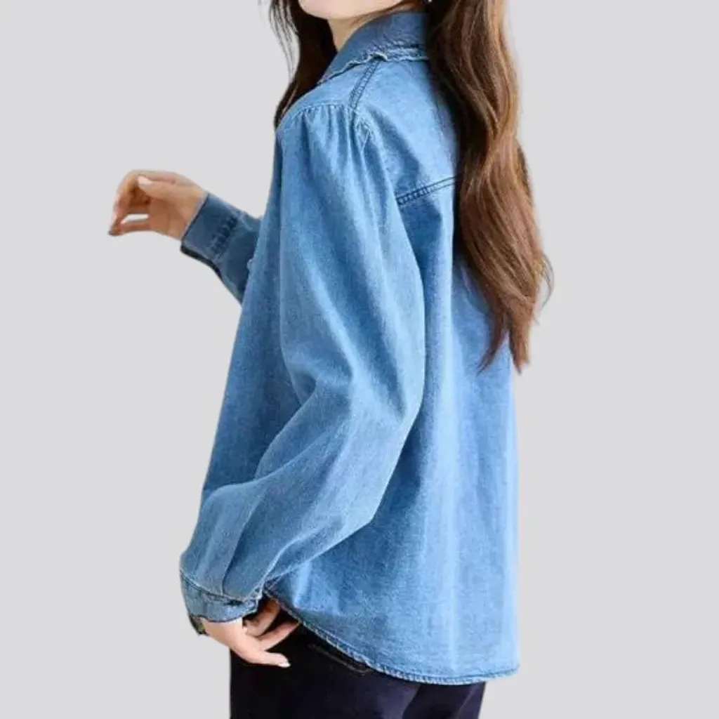 Loose jean shirt
 for ladies