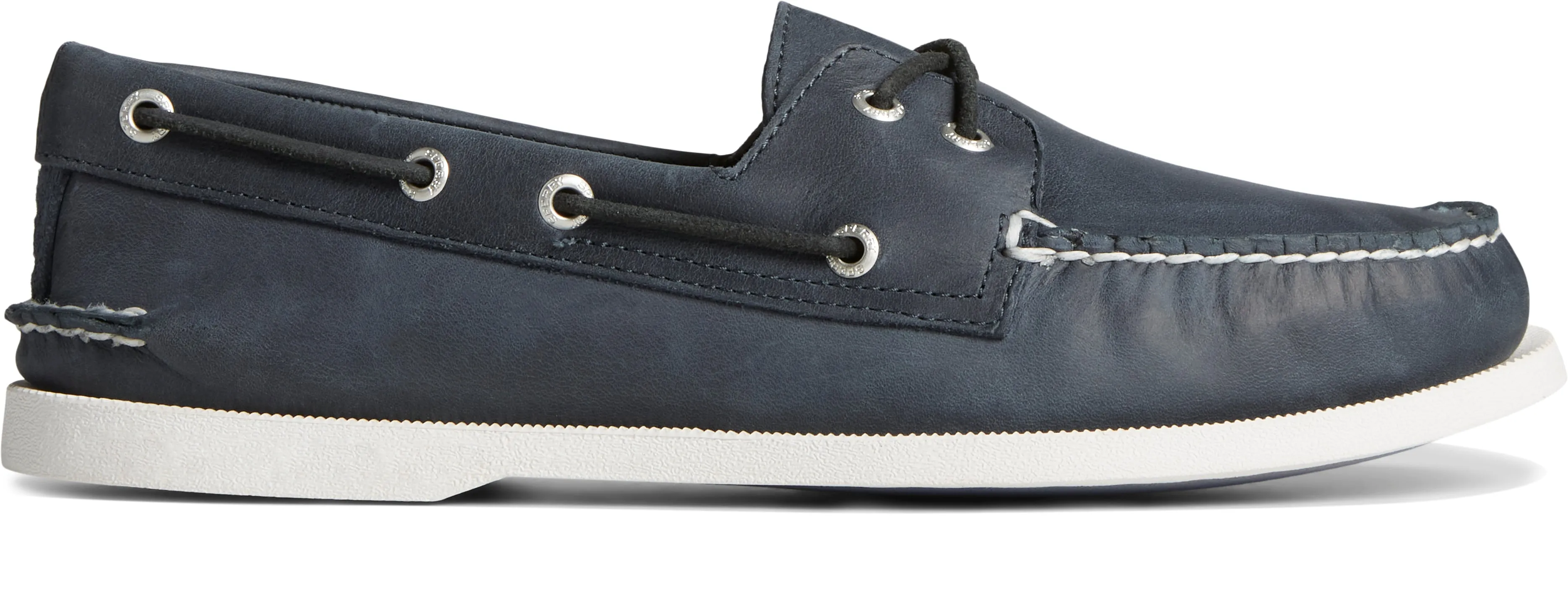 Men's A/O 2-Eye Cross Lace Leather Wide - Navy