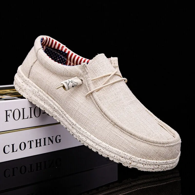 Men's Canvas Boat Shoes Breathable Soft Casual Shoes