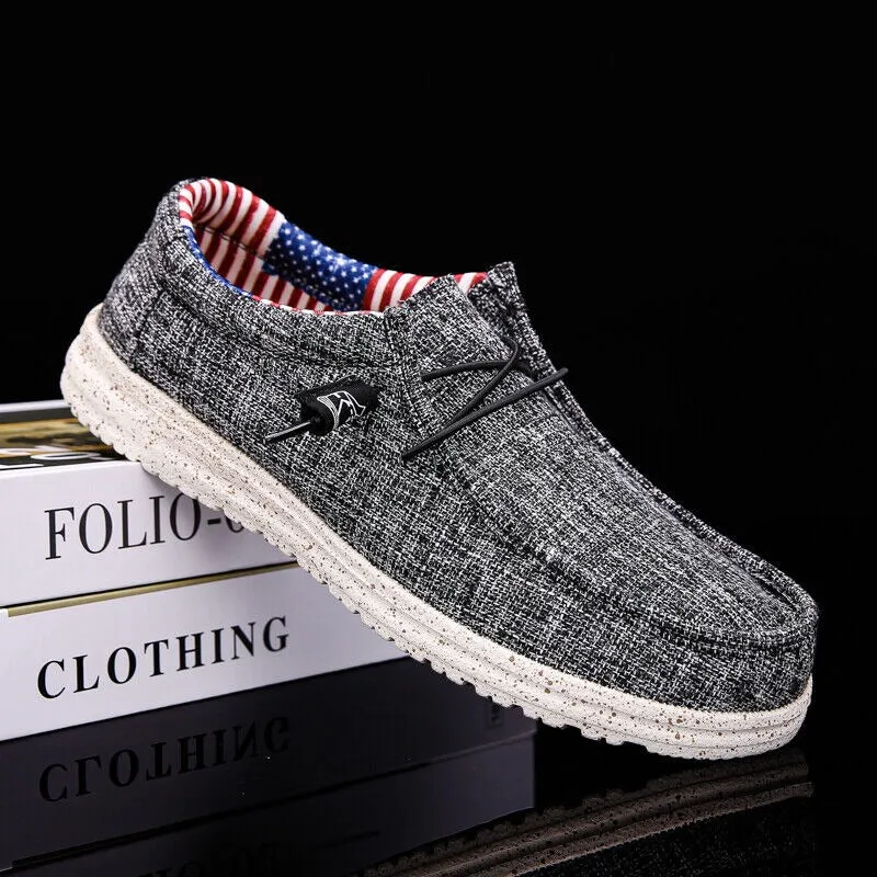 Men's Canvas Boat Shoes Breathable Soft Casual Shoes