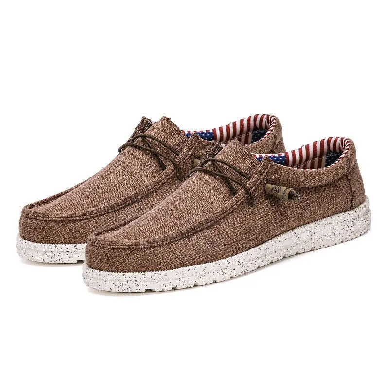 Men's Canvas Boat Shoes Breathable Soft Casual Shoes