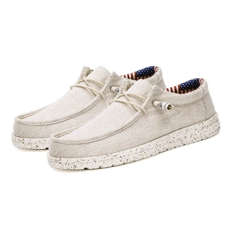 Men's Canvas Boat Shoes Breathable Soft Casual Shoes