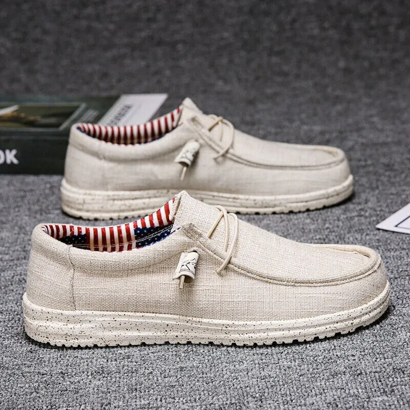 Men's Canvas Boat Shoes Breathable Soft Casual Shoes