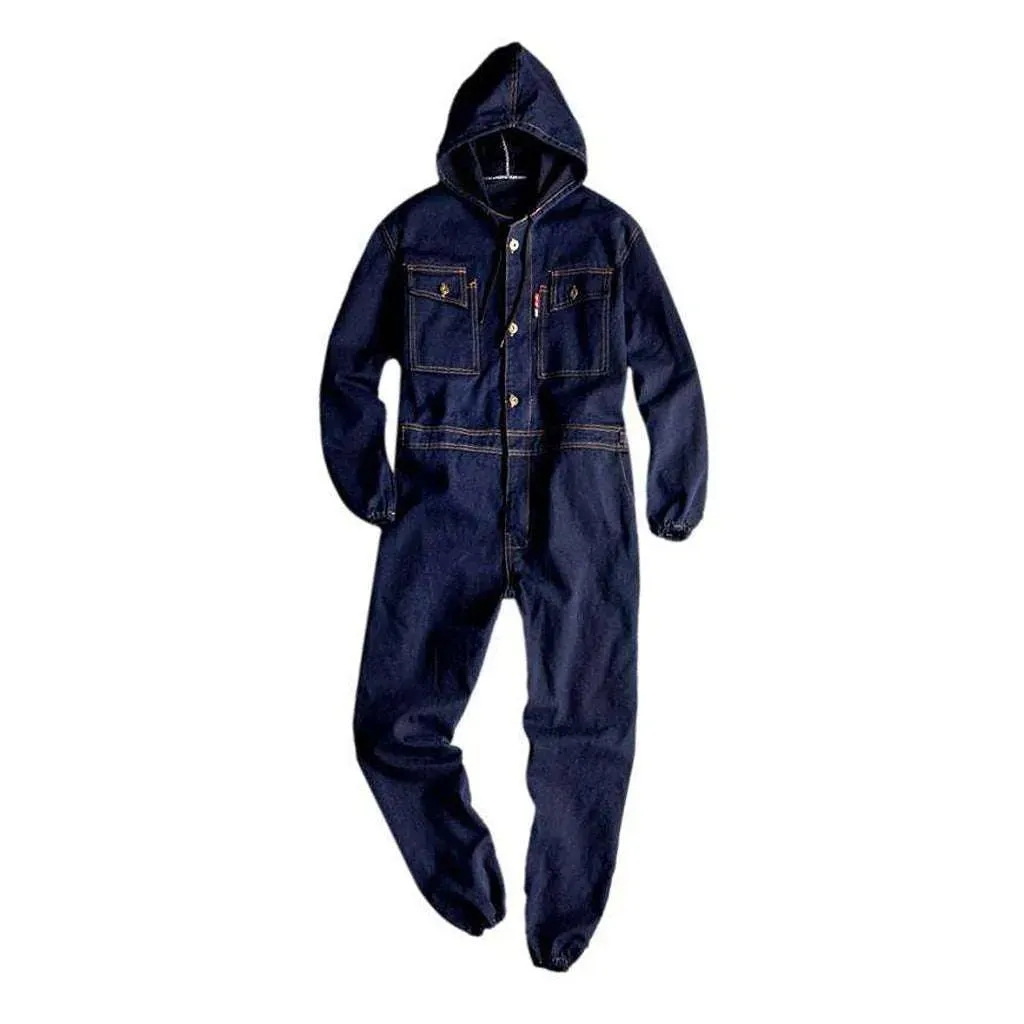 Men's loose denim jumpsuit