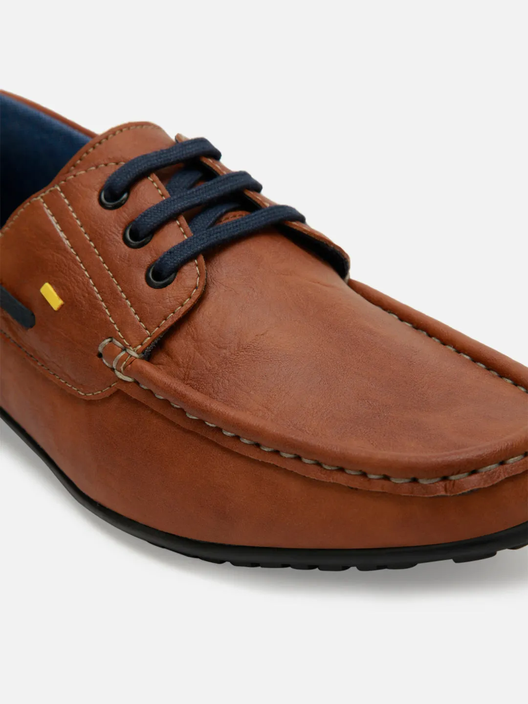 Men's Tan Lace Up Casual Boat Shoe (IX1015)