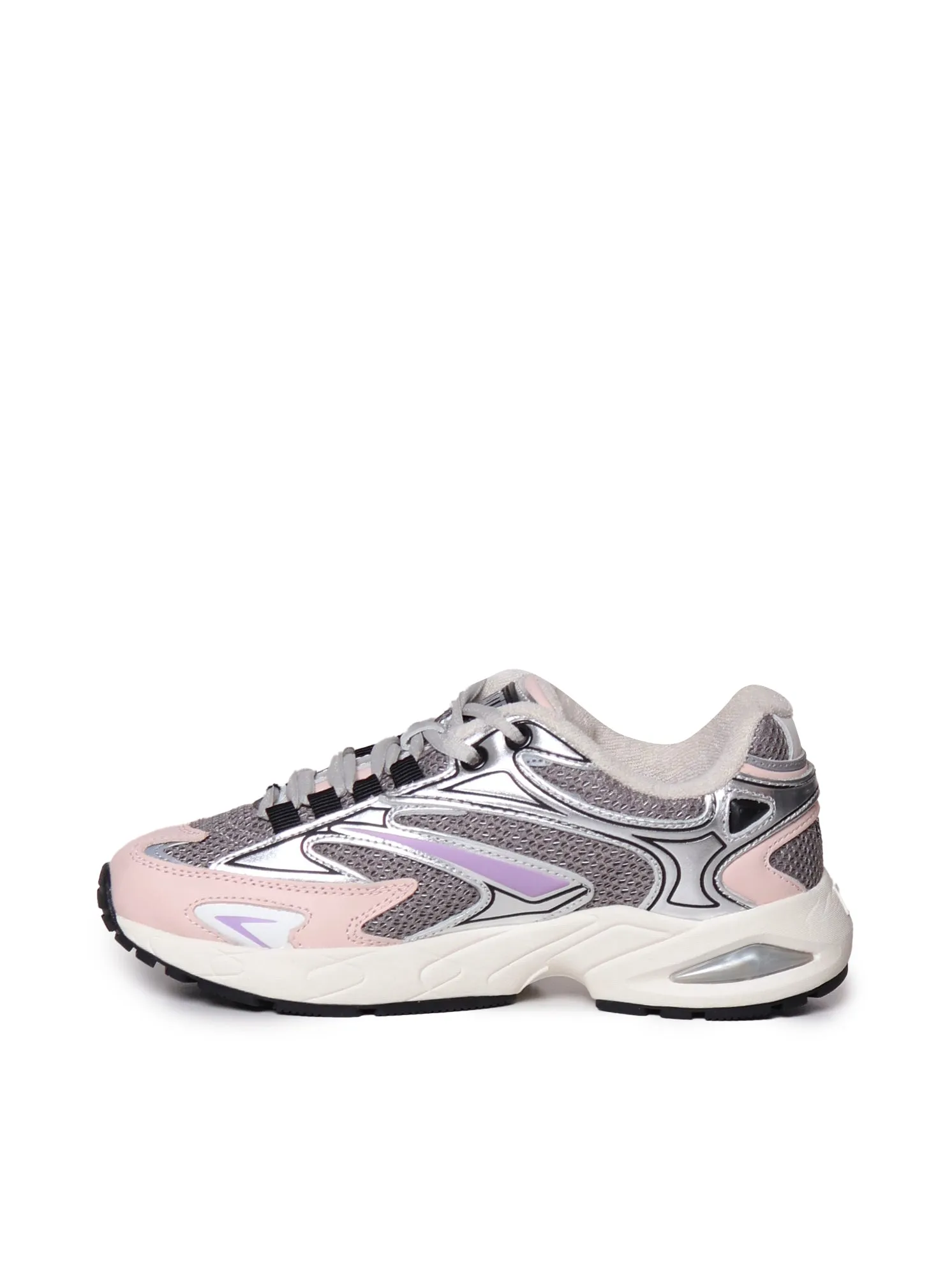 Mesh Rubber Sneakers in Lilac, Pink and Grey