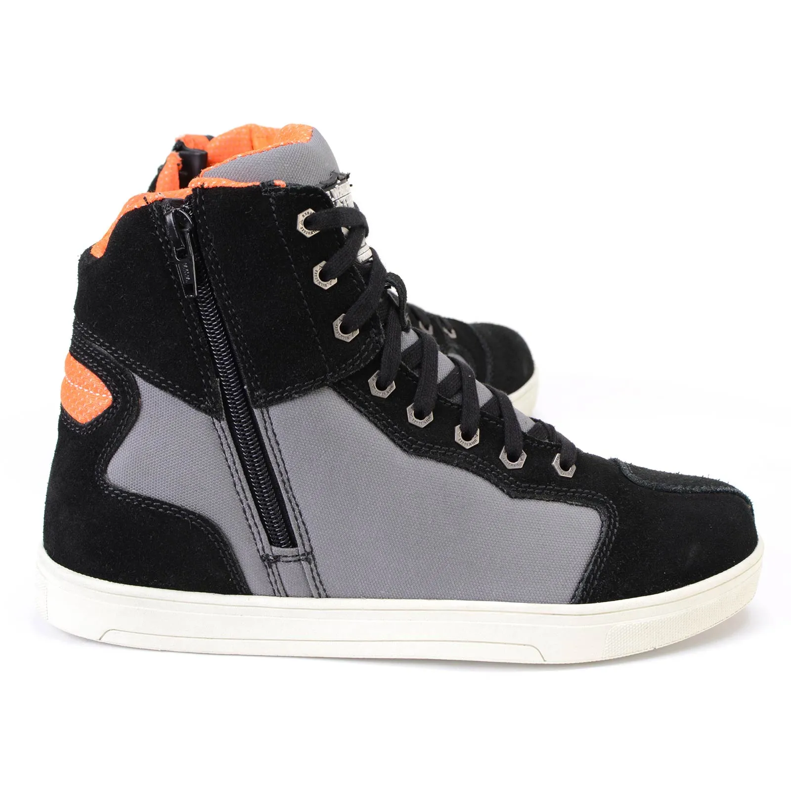 Milwaukee Leather MBM9116 Men's Black Suede and Grey Canvas Street