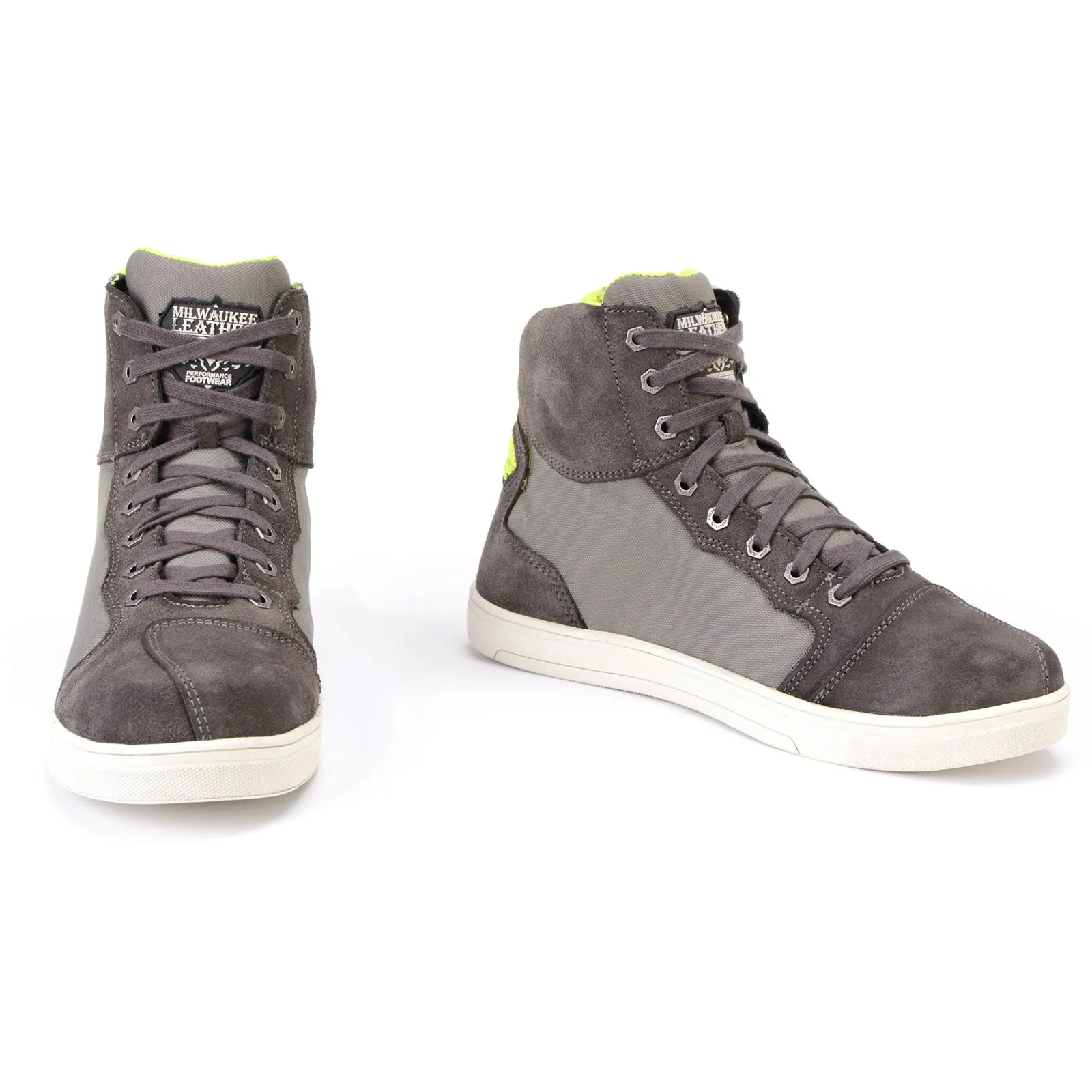 Milwaukee Leather MBM9117 Men's Dark Grey Suede and Grey Canvas Street