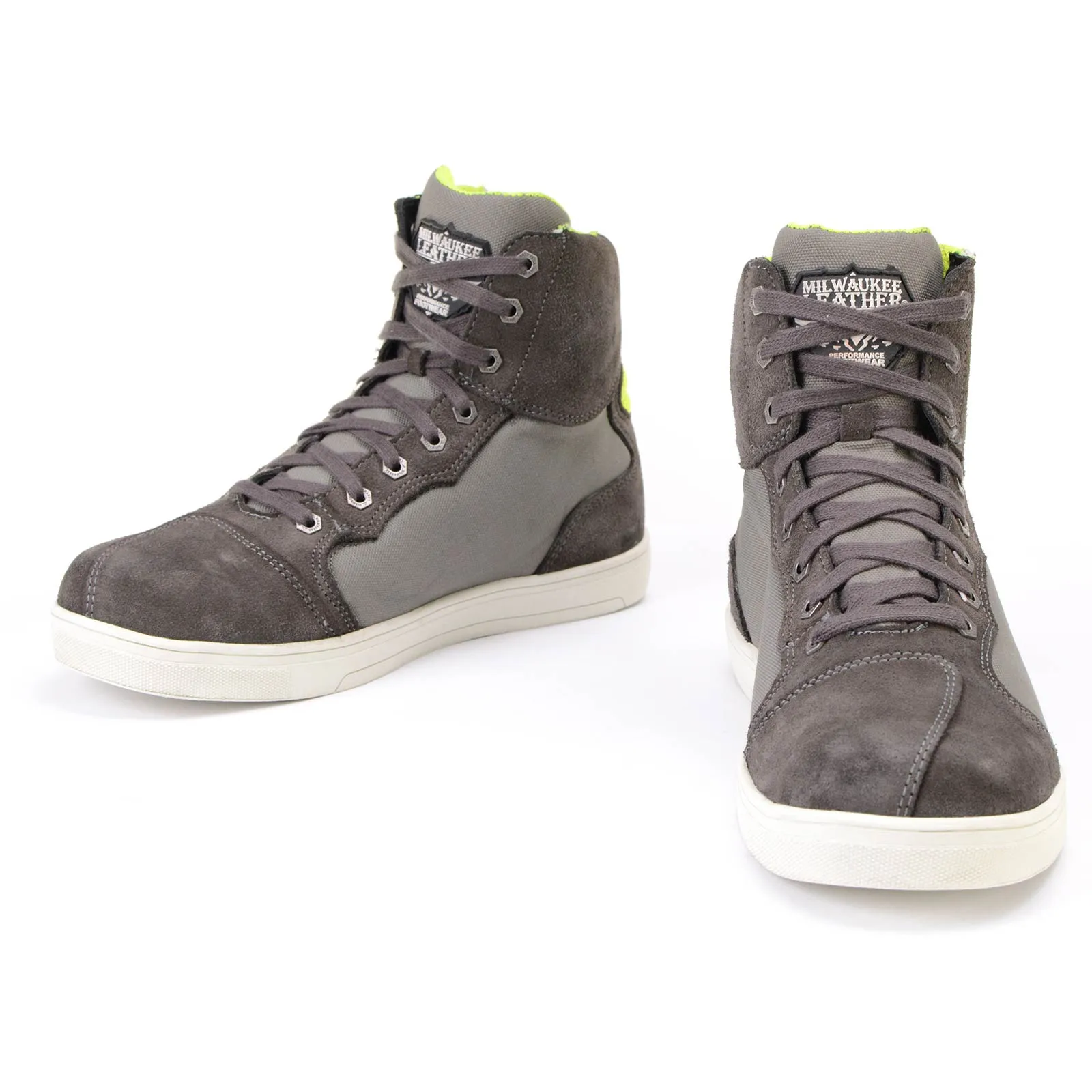 Milwaukee Leather MBM9117 Men's Dark Grey Suede and Grey Canvas Street