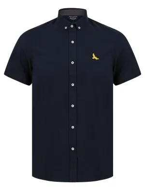 Mixam Short Sleeve Cotton Twill Shirt in Sky Captain Navy - Kensington Eastside