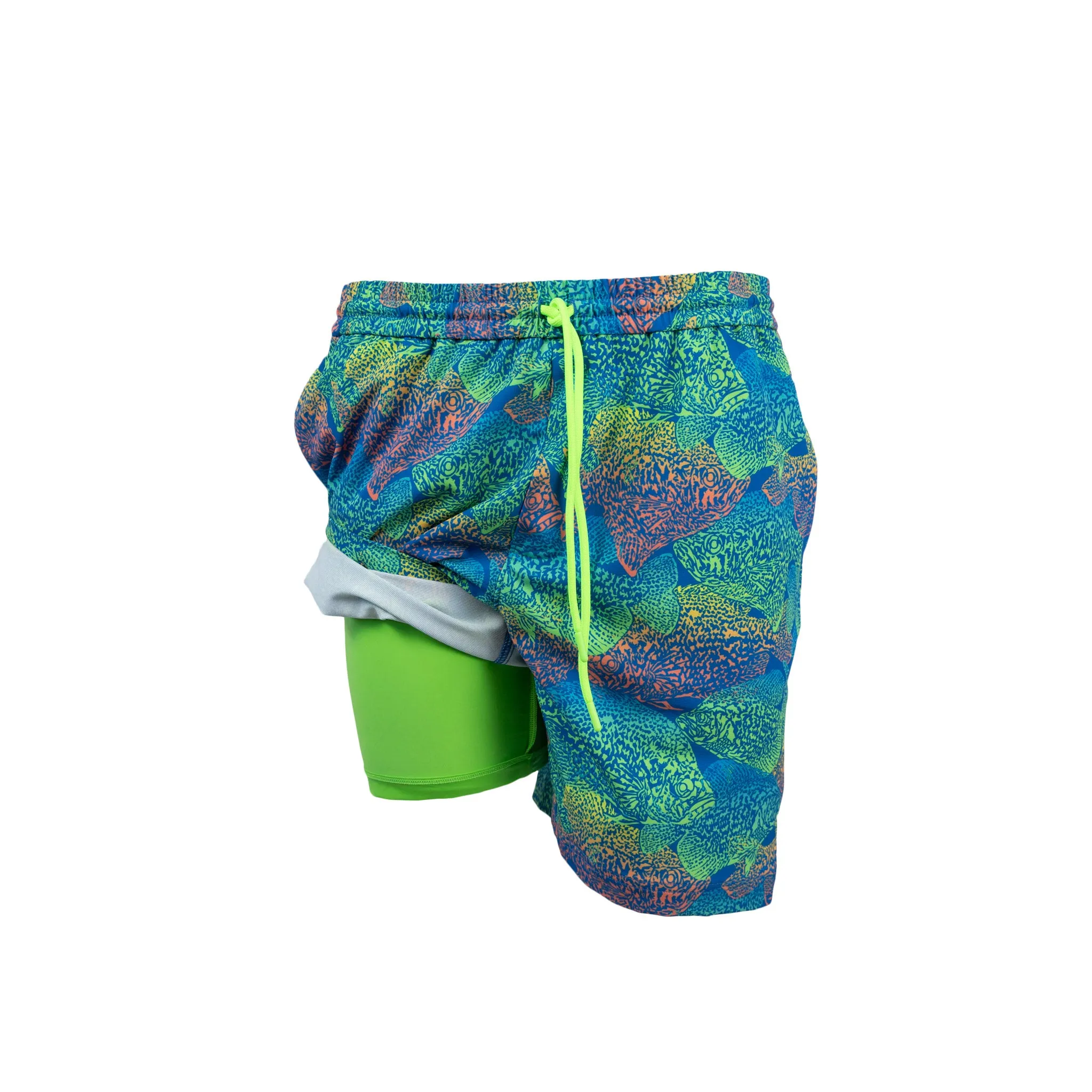 Neon Crappie School (More Than Just) Boat Shorts