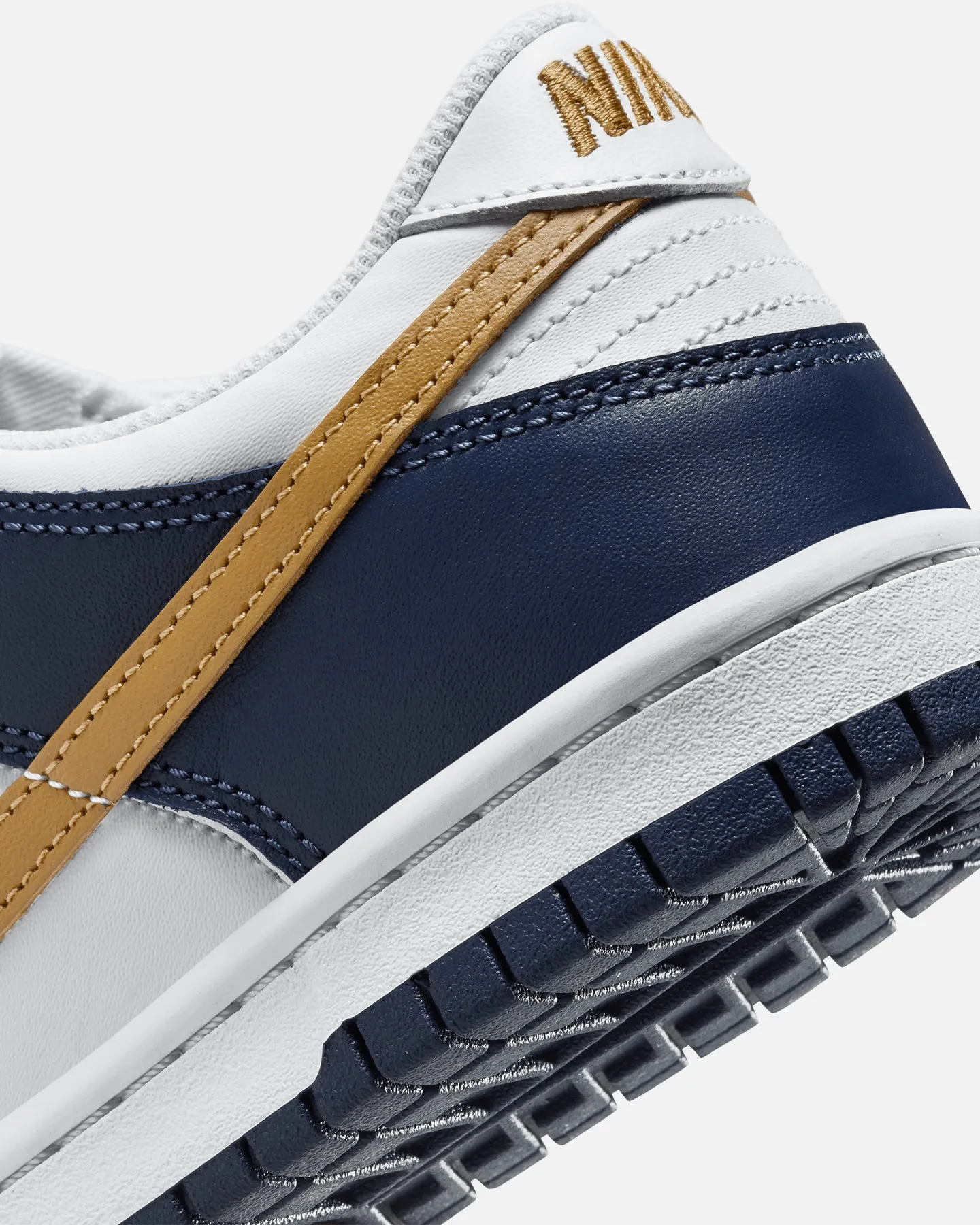 Nike Kids' Dunk Low (GS) White/Wheat-Midnight Navy